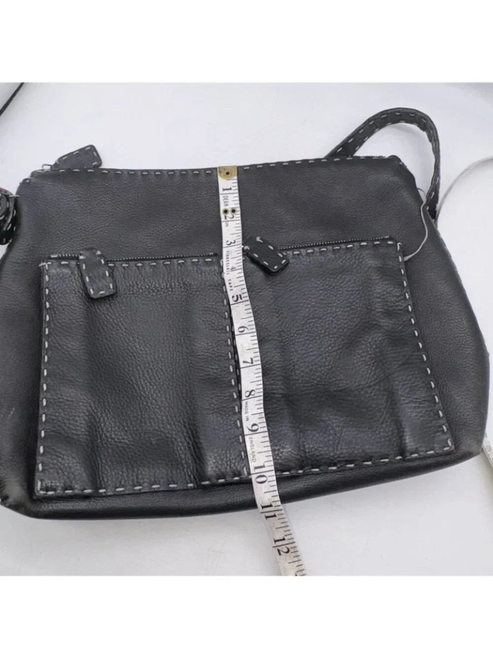 Fendi Sellaria Shoulder Bag Purse Crossbody Black/white Stitching SEE PHOTOS - Picture 16 of 16